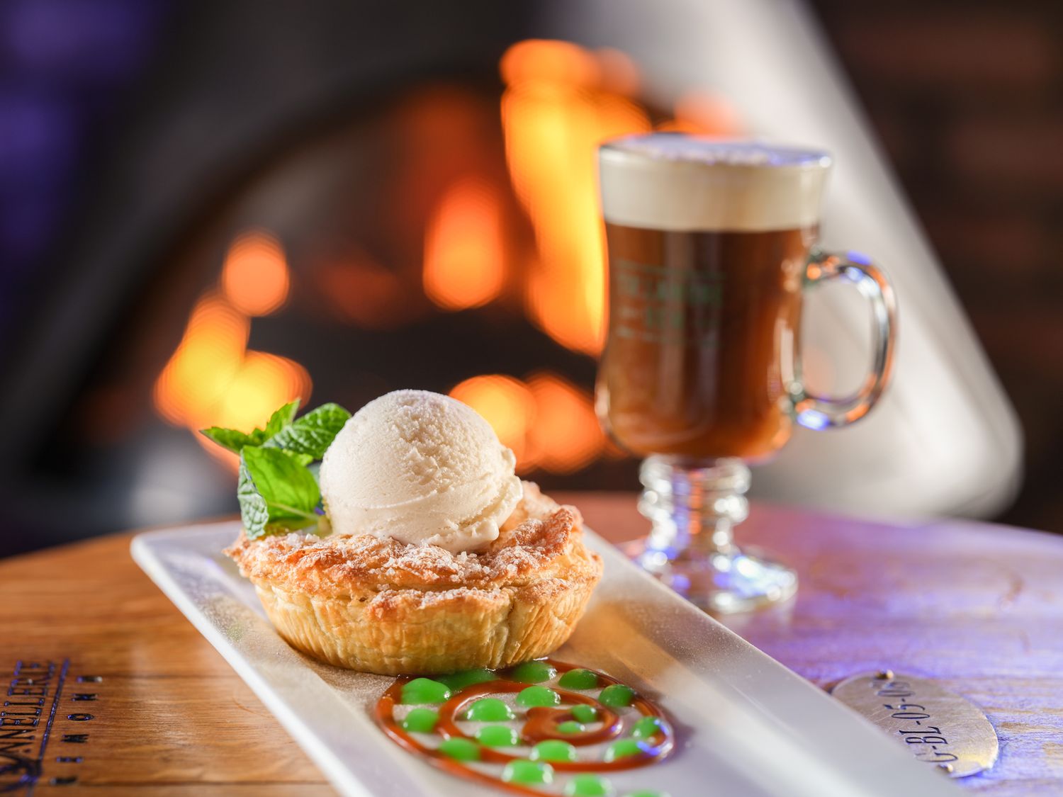 House-made apple tart with Irish coffee at O'Callaghan's Irish Pub Carmel